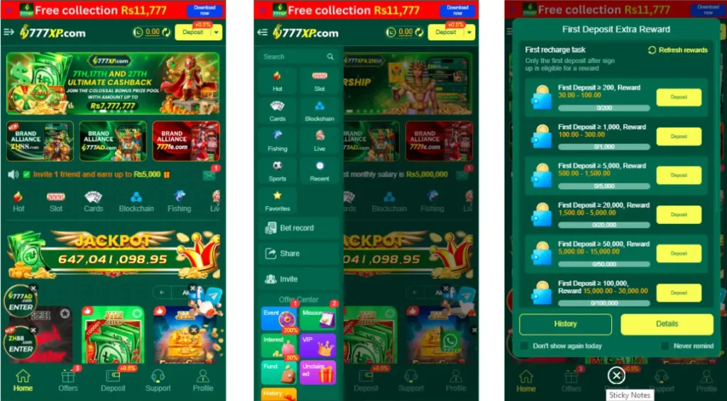 777xp game homepage available  games first depost bonuses.webp